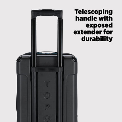 Topo Designs Global Travel Roller Bag Suitcase, 44L Carry-On, 3 Handles, Smooth Heavy Duty Wheels, Telescoping Handle, Durable + Rugged, WRAP Certified, PFAS Free (Apex Pond Blue)