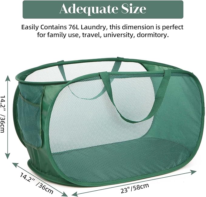 2 Pcs Durable Collapsible Laundry Baskets