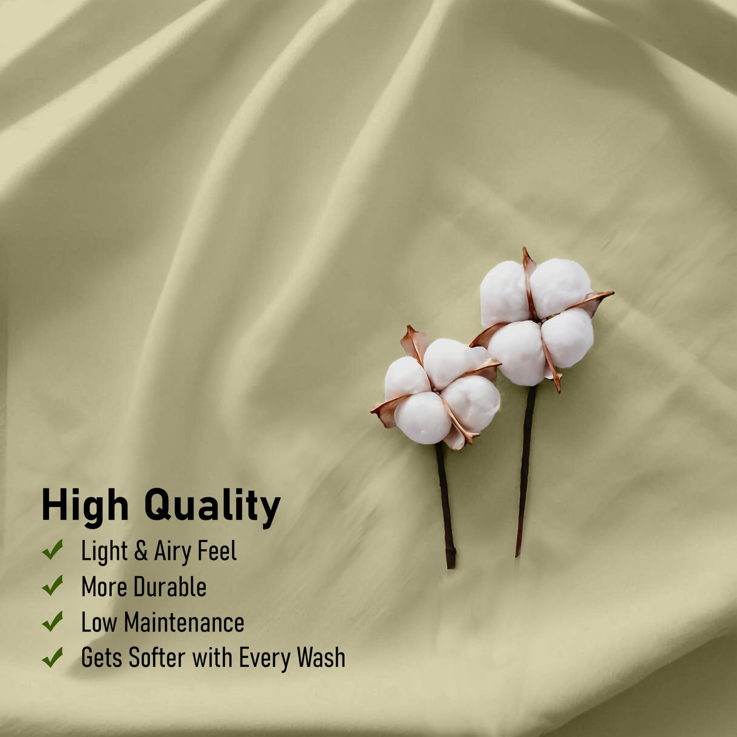 RUVANTI 100% Cotton Percale Sheets Queen Size – Crisp Cooling Bed Sheets for Hot Sleepers, Deep Pocket 16”, Soft Breathable & Durable Hotel-Style 4 Piece Set, Sage Green