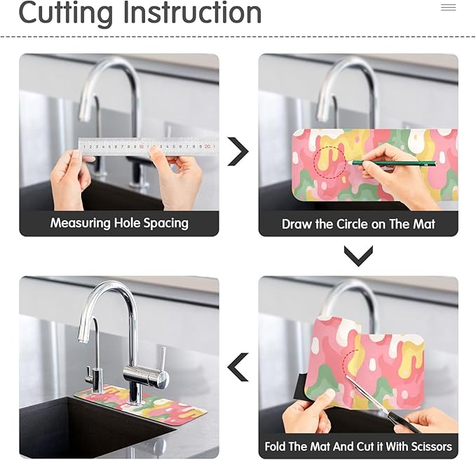 Kitchen Sink Splash Guard 2 PCS 14.7 Inch Sink Faucet Mat Splash Guard