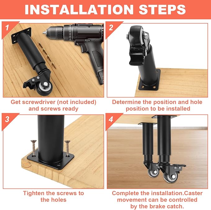 WOPPLXY 4 Pcs 7-10 Inch Metal Adjustable Furniture Legs