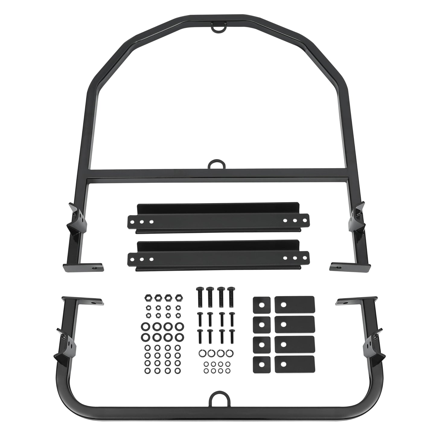 ALMULOO Universal Adjustable Semi Truck Spare Tire Carrier Rack Holder Width Max Up to 19" Steel Powder Coated