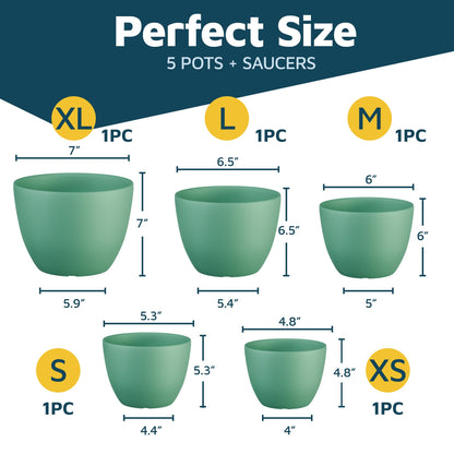 Lifemaster Plant Pot, Mint, Pack of of