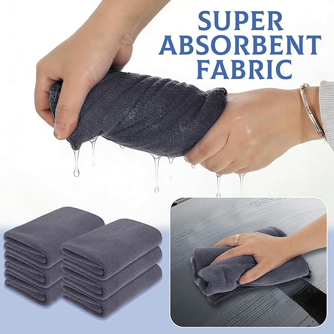 6 Pcs Extra Large Microfiber Cleaning Cloth Reusable Microfiber Towels Thick