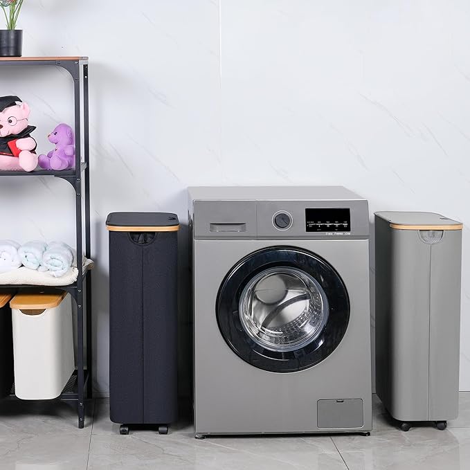 75L Slim Laundry Hamper with Wheels, Clothes Hamper