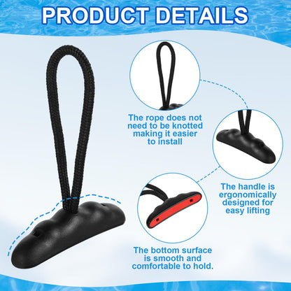 Relaxgiant 4 Pieces Kayak Handles Kit Canoe Carry Handle Pull Handle T Handle with Cord and Pad Eyes Screws for Kayak Emotion Kayaks Luggage Kayak Replacement Installation Kit (Red)
