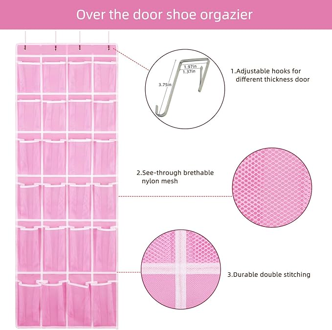Hanging Shoe Organizer, Over The Door Shoe Organizer