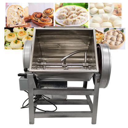 EQCOTWEA Commercial Dough Mixer, Electric Dough Mixing Machine,304 Stainless Steel Pizza Flour Dough Stand Mixer, Heavy Duty Flour Blender 1500W 30QT/15KG Kneading Capacity