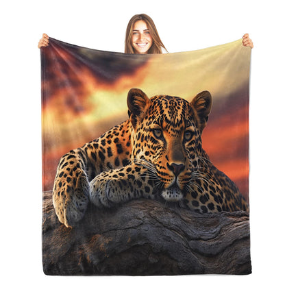 PAOABIU Cheetah Print Blankets, African Leopard Throw Blanket for Couch Bed Sofa, Animal Print Blankets and Throws - Super Soft Cozy Plush Flannel Blanket Gifts & Decor, 66x90
