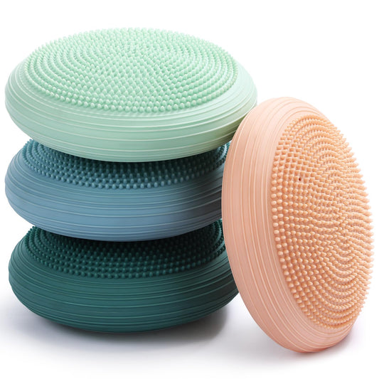 Libima 4 Pcs Wiggle Seat Inflated Wobble Cushion for Sensory Kid 13 Inches Balance Disc Flexible Seating for Classroom Sensory Pad for Chair Wiggle Cushion(Macaron Color)