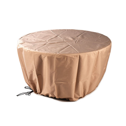 Aluminum 57,0000 BTU 44 in. Round Propane Black Fire Pit Table with Fire Beads, Lid, Propane Tank Cover and Table Fabric Covers in Copper Finish