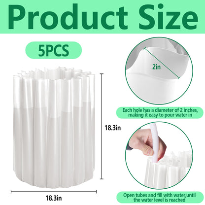 DECOHS 5 Pcs Insulating Plant Protectors Cover- 18.3 x 18.3 Inch Gardener Early Season Plant Insulators- Water Freeze Protects Plants for Winter Protection Against Frost Cold Weather
