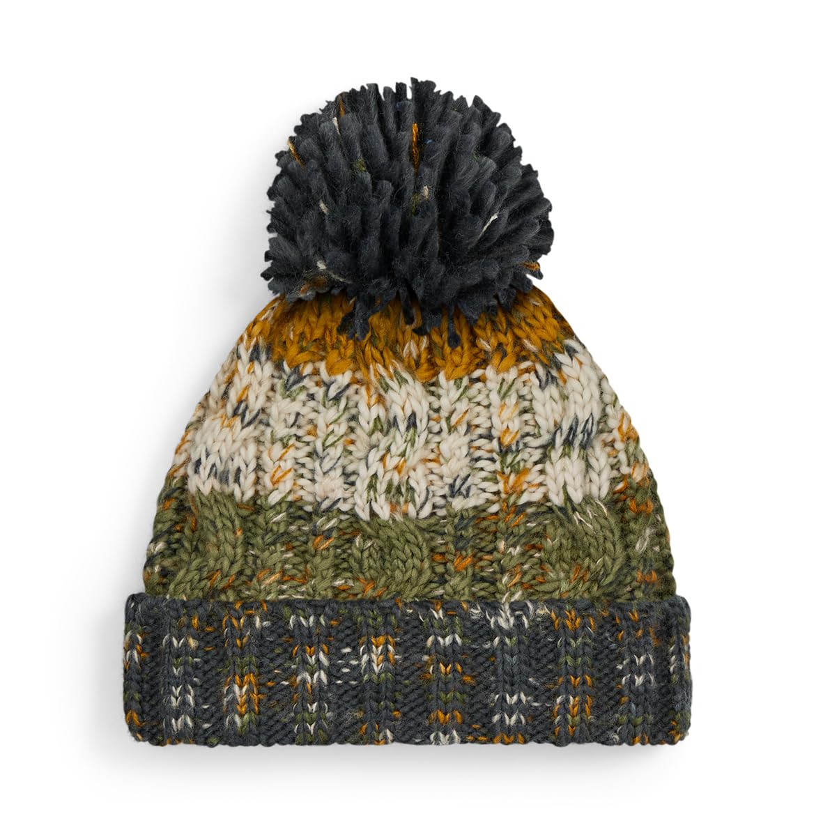 ASVP Shop Corkscrew Cable Knitted Bobble Hat Plain Mens Womens Beanie Warm Winter Pom Wooly Cap (Autumn Moss)