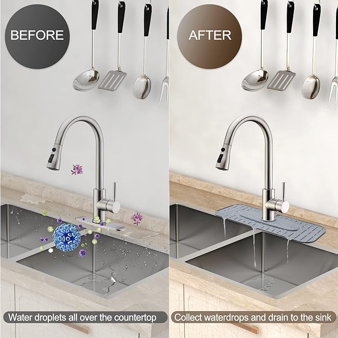 Silicone Faucet Mat, Kingmall Kitchen Faucet Mat Silicone Faucet Drip Catcher