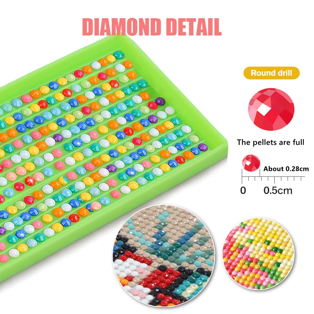 12 Pieces Princess Diamond Painting Kit, 5D Adult Diamond Art, Round Full Diamond Digital Painting Kit, Gemstone Art Painting Kit, DIY Diamond Painting Kit for Beginners (11.8x15.7in)