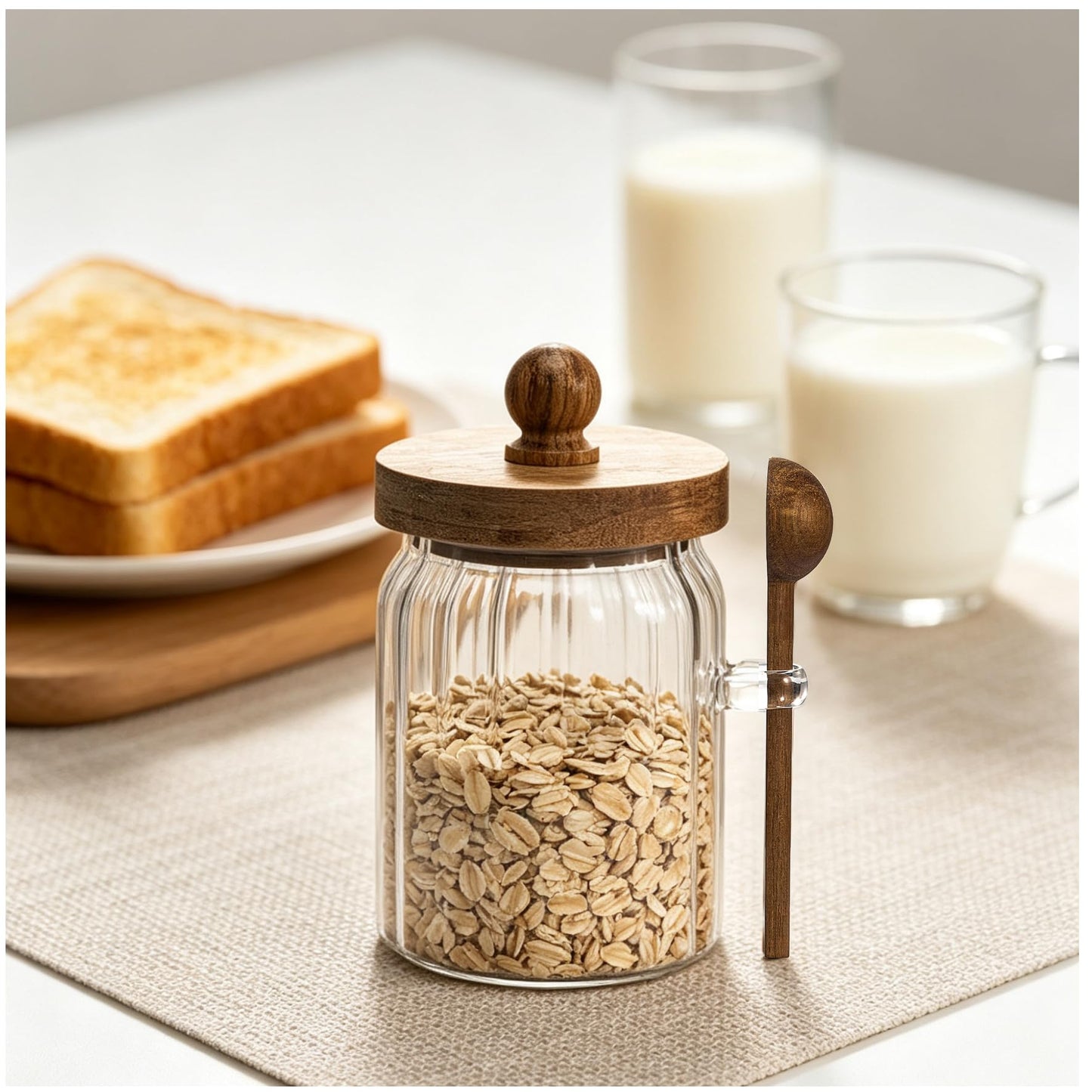 Steviieden Vintage Glass Jar with Lid 19 FL OZ Airtight Glass Food Storage Container for Cereal Nuts Salts Coffee Tea Spice Jar Gratitude Jar (19 FL OZ)