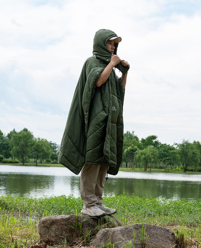 iClimb 1 Hooded 3M Thinsulate Insulation Warm Blanket and 1 3M Thinsulate Insulation Sleeping Bag, Ultralight Compact for Adults Outdoor Camping Backpacking Hiking