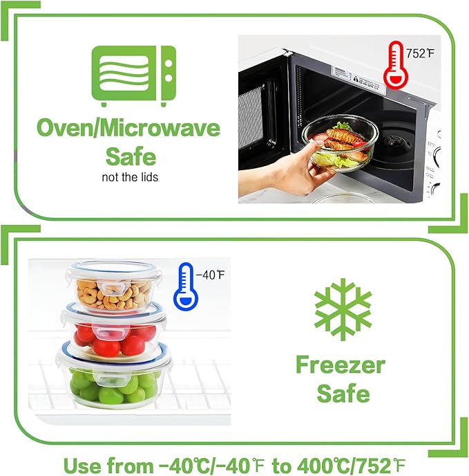 HOMBERKING Glass Food Storage Containers