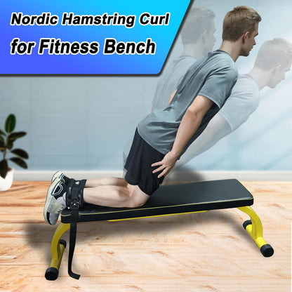 Nordic Hamstring Curl Strap – with Extra Large Foam Stopper and Thick Neoprene Padding, Fits Various Doors, Enhances Leg Strength and Muscles (knee pad not include)