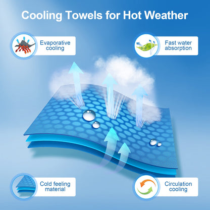 Ailawuu Cooling Towels 6Pack,Ice Towel for Neck and Face,Soft Breathable Chilly Microfiber Towel for Hot Weather,Camping,Workout,Sports,Yoga,Golf,Gym,Fitness