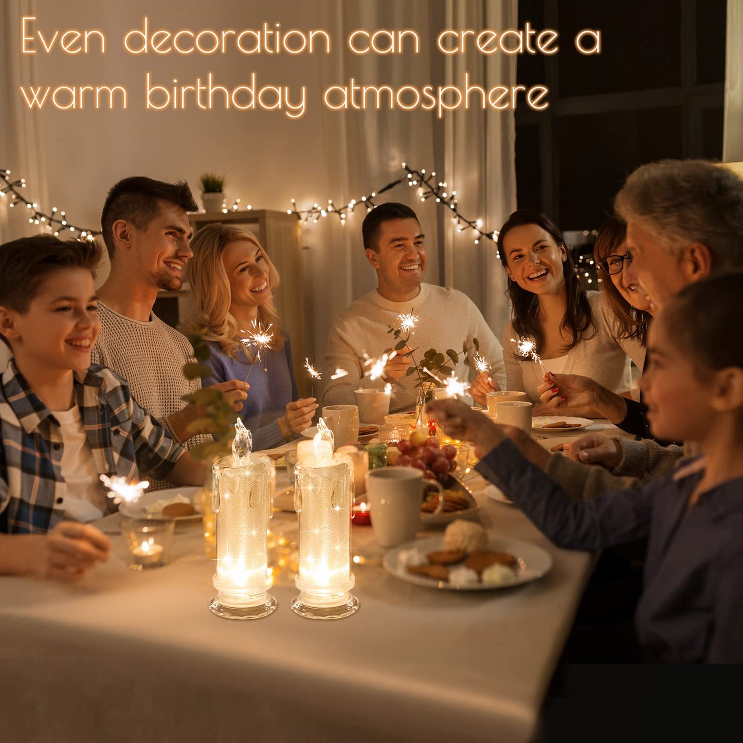 HAIDOLIANG 4PCS White LED Candles (D:2.5" x H:7"),Flameless Pillar Candle,Battery Operated Candles/Fake Candle, Velas Artificiales para Decoracion for Valentine Wedding Ramadan Christmas Decorations