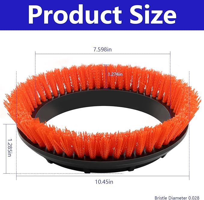 237047 Orange Commercial Tile and Resilient Floor Scrub Brush Replacement