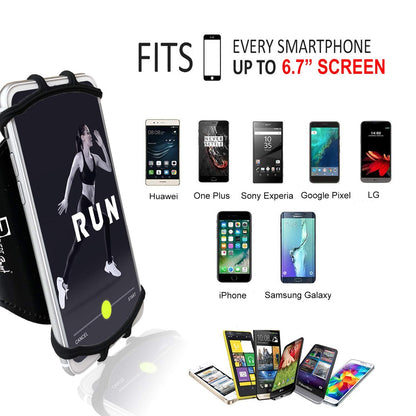 RevereSport Universal iPhone Running Armband (17/16/15/14/13/12/11/10/X/XR/SE/Air/Plus/Max/Pro). Phone Holder Case