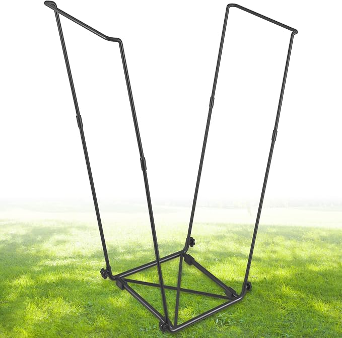 FEED GARDEN Trash Bag Holder, Outdoor Metal Leaf Bag Holder Stand, Garbage Bag