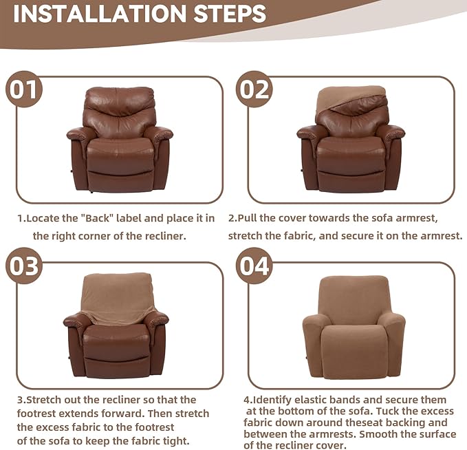 Cupuamon Recliner Chair Covers, Lazy Boy Recliner Covers Stretch Reclining