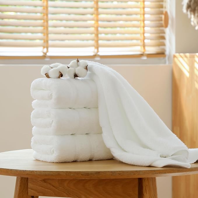 Simple&Opulence 4 Pcs Premium Hand Towels 16"x28", 600 GSM 100% Ring Spun Cotton