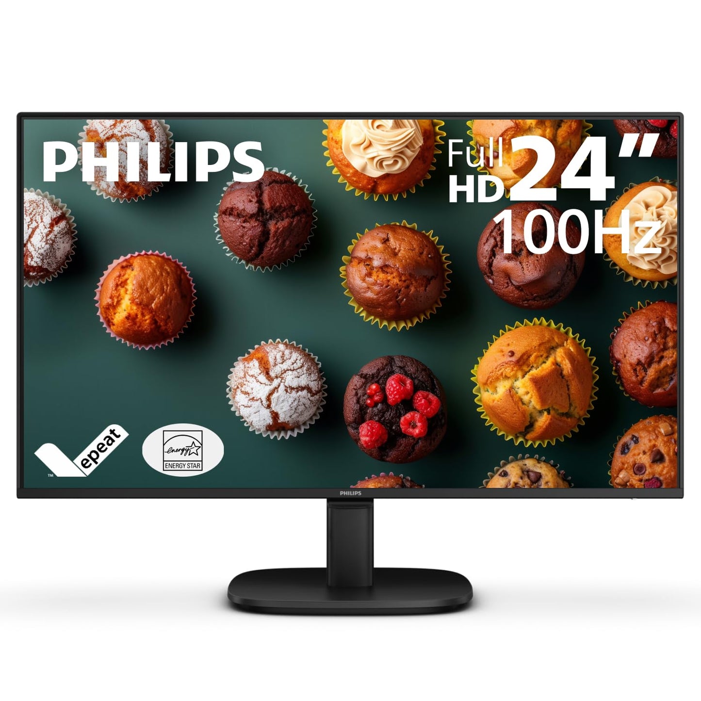 Philips 221V8LB 22 inch Class Thin Full HD (1920 x 1080) Monitor, 100Hz Refresh Rate, VESA, HDMI x1, VGA x1, LowBlue Mode, Adaptive Sync, 4 Year Advance Replacement Warranty