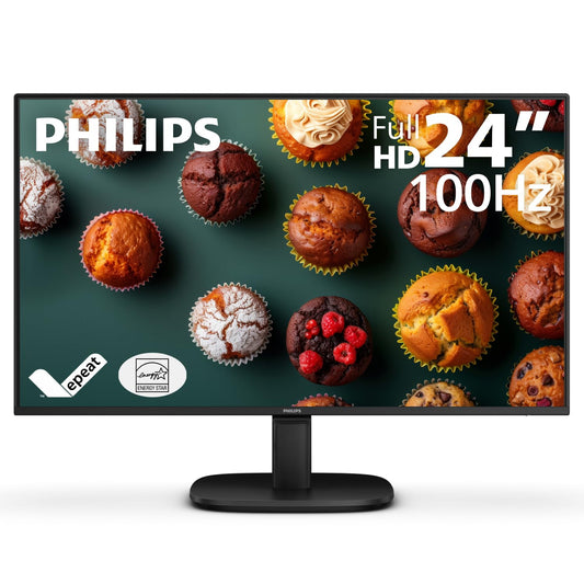 Philips 221V8LB 22 inch Class Thin Full HD (1920 x 1080) Monitor, 100Hz Refresh Rate, VESA, HDMI x1, VGA x1, LowBlue Mode, Adaptive Sync, 4 Year Advance Replacement Warranty