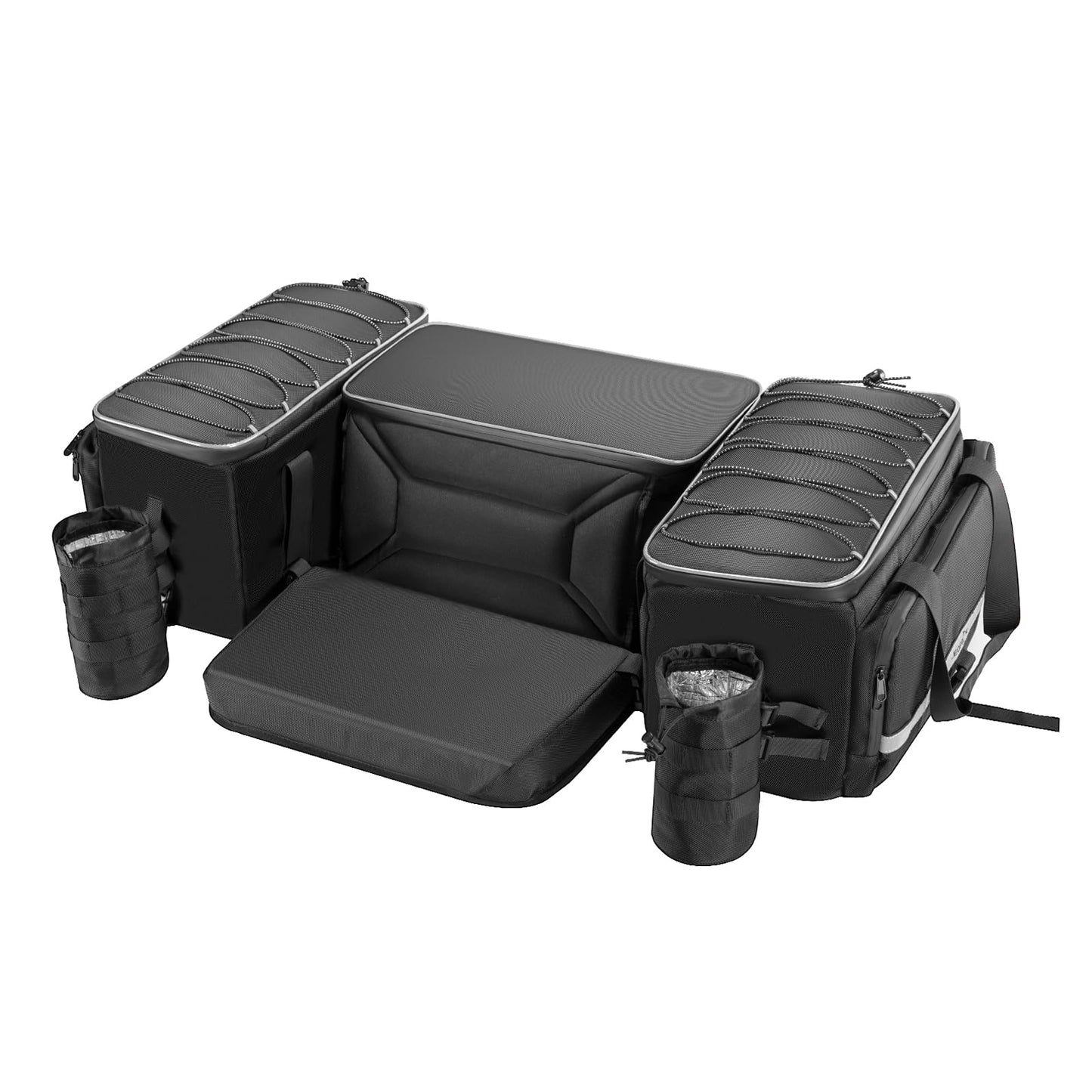 Leopauto ATV Storage Bag Set 65L Large ATV Bags Rear Rack Bag with Rain Cover Four Wheeler Cargo Rear Gear Seat Bag Accessories with Removable Cushion Compatible with Polaris Fourtrax Kawasaki