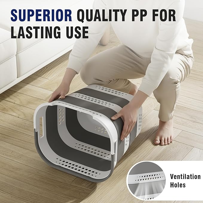 Collapsible Plastic Laundry Basket Hamper