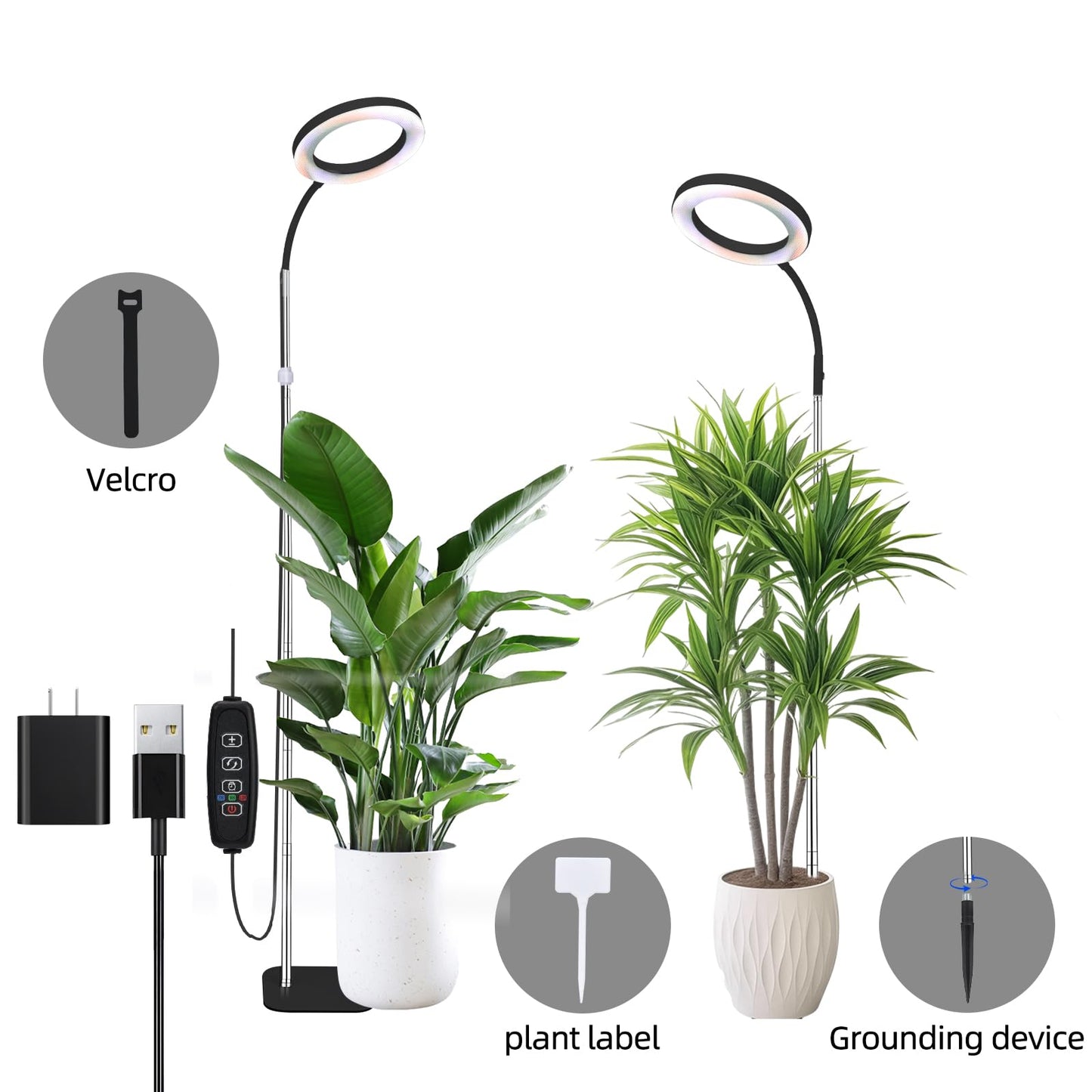 LCCYJYZY Full Spectrum LED Grow Light, 84 LEDs with 3 Color Modes, 67in Adjustable Gooseneck, 360° Rotating Head, Desktop Plant Light with Timer, 10 Brightness Levels, (Black)