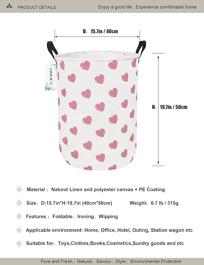 Round waterproof laundry basket, foldable storage basket, laundry Hampers