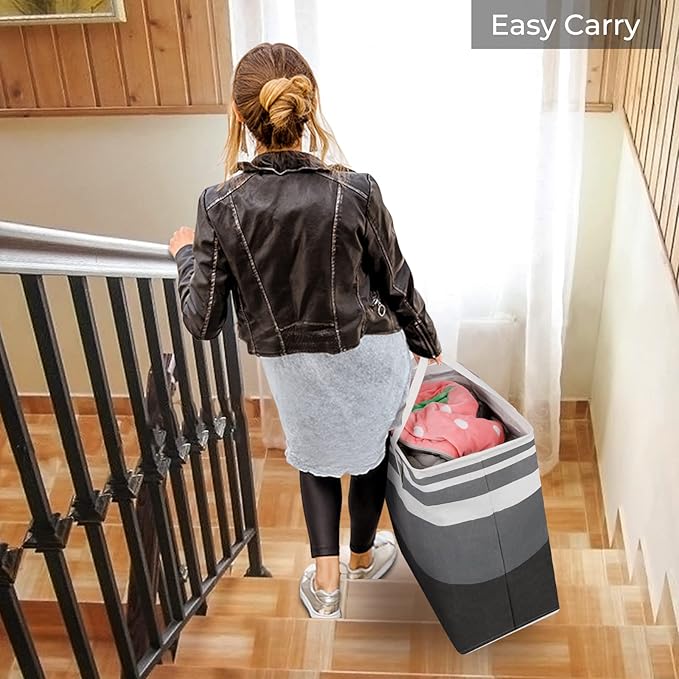 HomeHacks 4-Pack Large Laundry Basket, Waterproof, Freestanding Laundry Hamper
