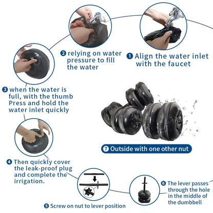Water Filled Dumbbells Set - Water Filled Weights - Portable Travel Weights - Weights Adjustable Dumbbells - Portable Fitness Equipment - Strength Training - Fitness and Shaping
