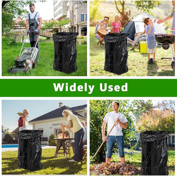 2 Pack Trash Bag Holder, Metal Garbage Bag Holder, 30-45 Gallon Portable Trash