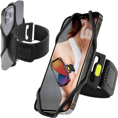 BONE Run Tie 2, Running Phone Holder, Skin-Friendly Silicone Sport Armband with Dual Layer Design for Heat-Dissipation, Workout Phone Carrier for Most Smartphones (S Arm Size/7.9-9.8 inches)
