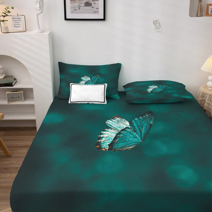 THYUNQ Butterfly Sheets Full Size Bed, 3D Animal Pattern Bedding Sheets & Pillowcases - 16 Inch Deep Pocket, Super Soft Microfiber Printed Sheet Set 4 Piece
