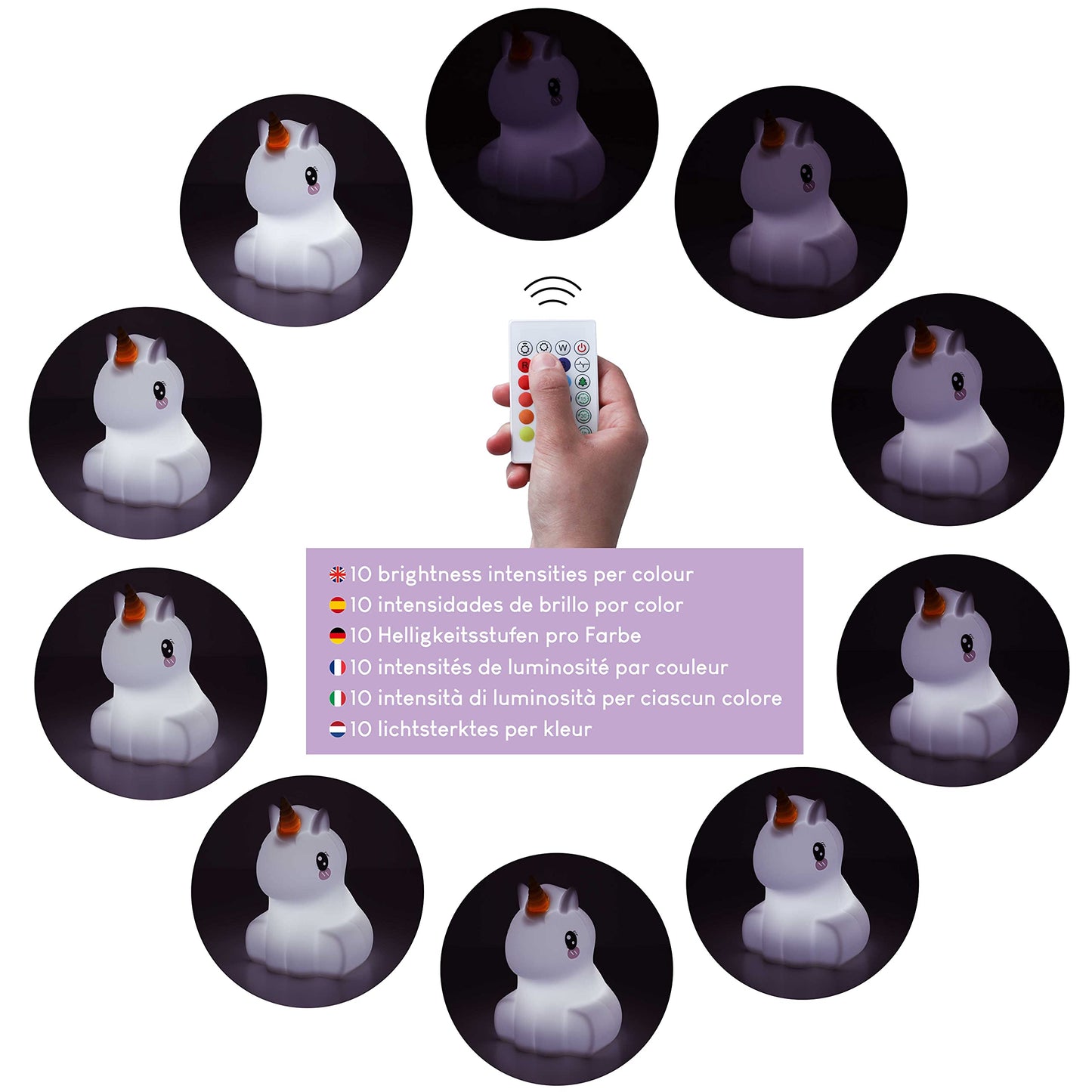 BONNYCO Night Light Kids with Remote & Touch Control 16 Colours Unicorn Baby Night Light with Timer | Kids Lamp Silicone 100% BPA Free | Cute Lamp Nightlights for Bedroom | Gifts for Girls & Boys