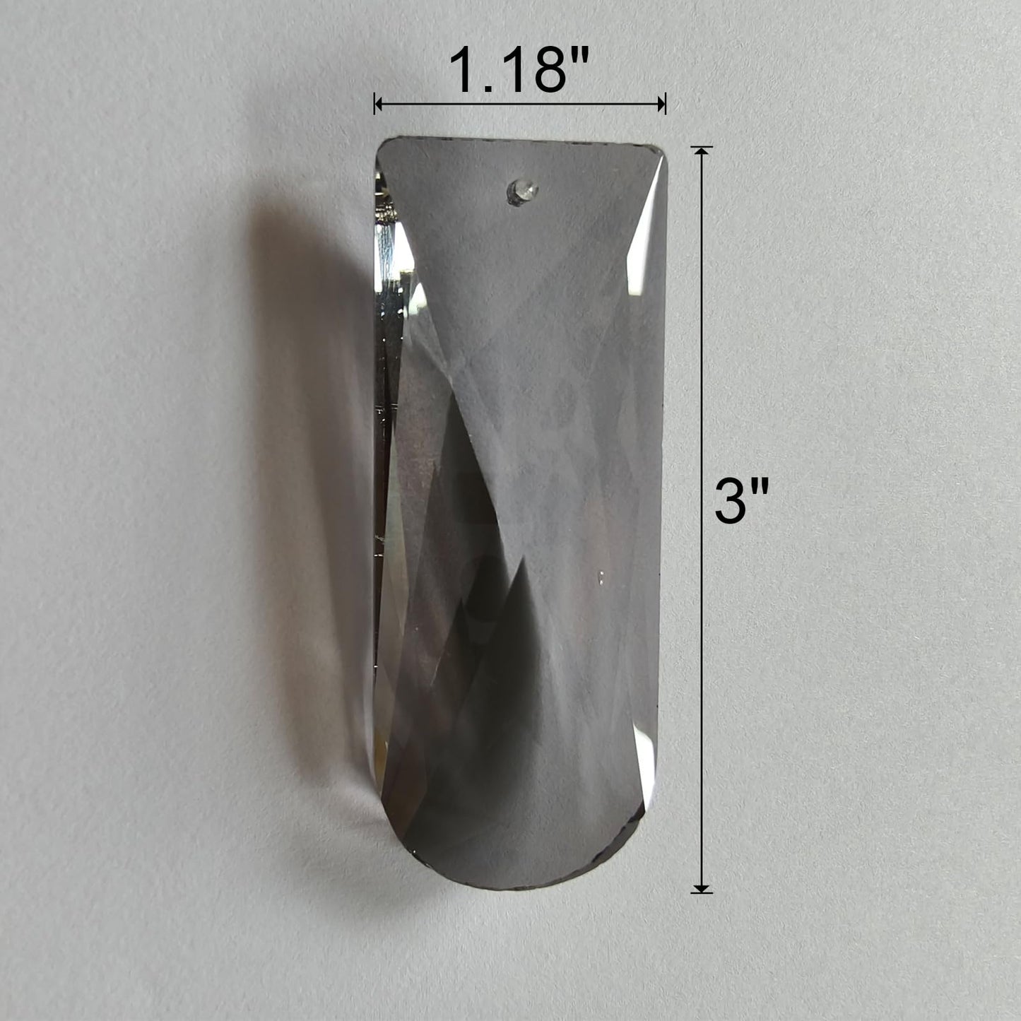 6 Pieces K9 Smoke Gray Replacement Crystal for Crystals Chandelier Metal Clip Crystal Strips Replacement Prisms Pendant 3" x 1.18"