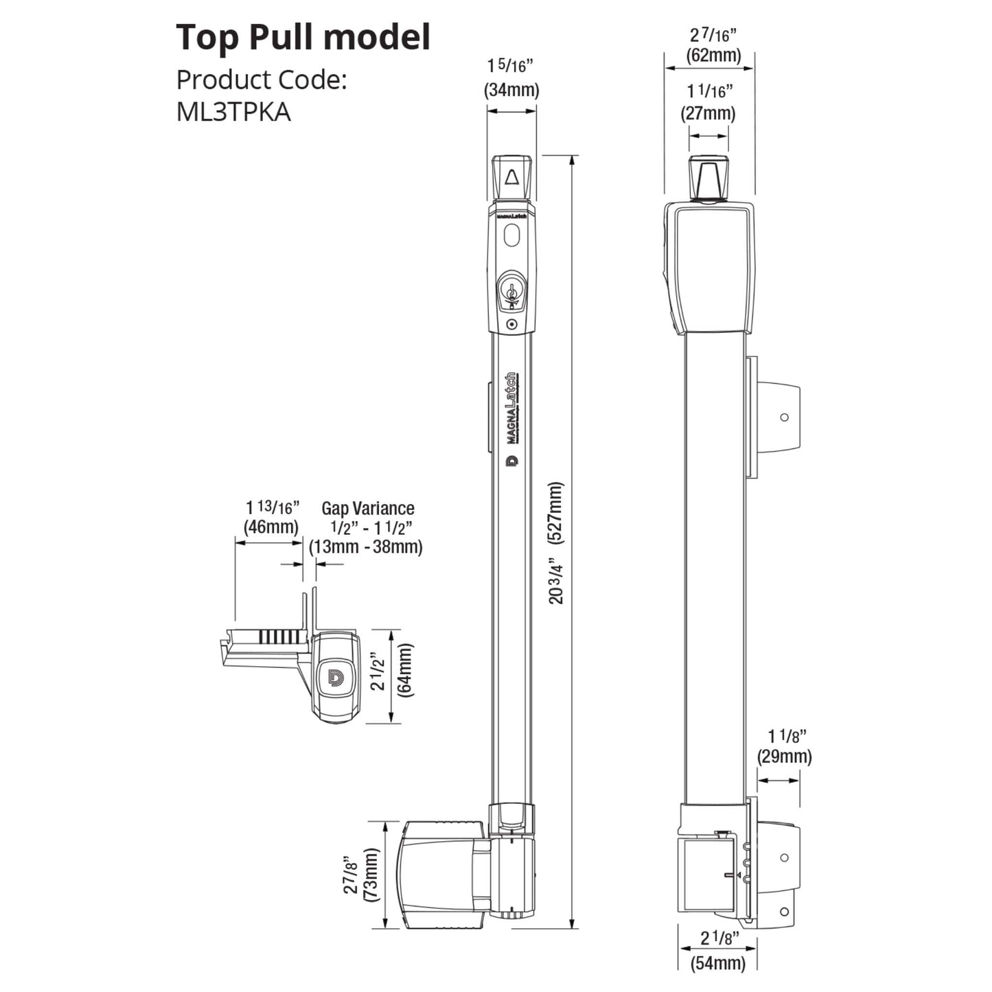 National Hardware Pool Safety Magna Latch Gate Latch N346-210, Top Pull Child Proof Gate Latch for Pool Gates or Fence Latches by,Black