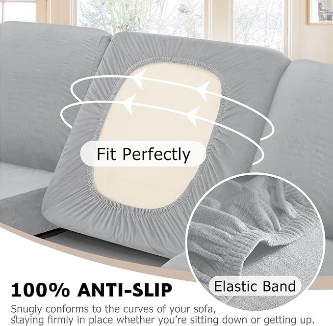 Arfntevss Velvet Corner Sectional Couch Covers Slipcovers L Shape Couch Cushion