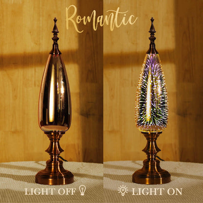 Porseme Table Lamp Decorative Turkish Arabian Desk Lamp with Handmade 3D Effect Glass and Bronze Base for Bedroom, Bedside, Living Room, Office