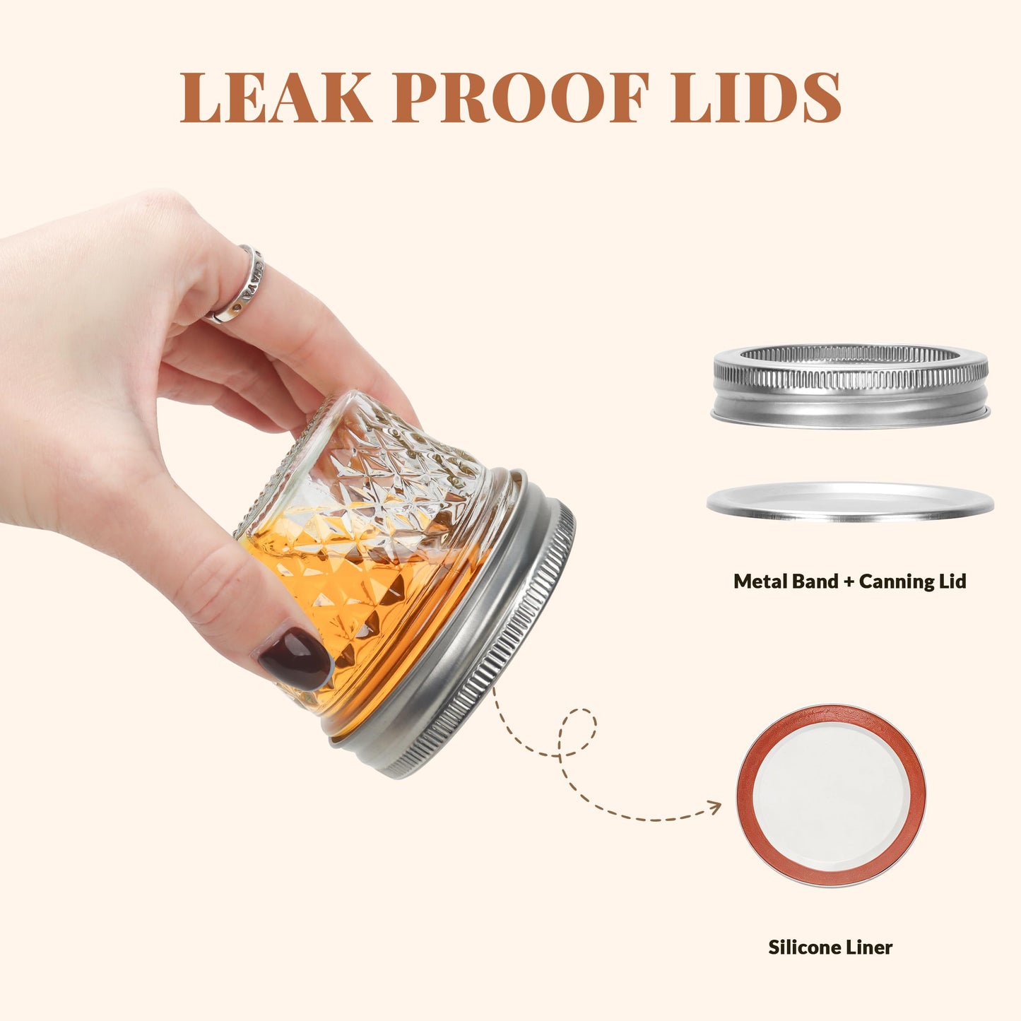 CycleMore 40 Pcs 4oz Clear Glass Mini Mason Jars With Silver Separable Lids and Diamond appearance, Small Spice Canning Jars for Honey, Jam, Jelly, Wedding Favors, Kitchen Food Storage