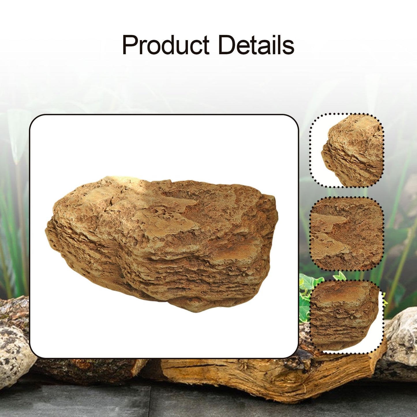 MYCENSE Artificial Landscape Rock, Decorative Stone, Realistic Model Faux Landscape Rock for Patio Outdoor Backyard Garden, Style F 27x11x16cm Brown