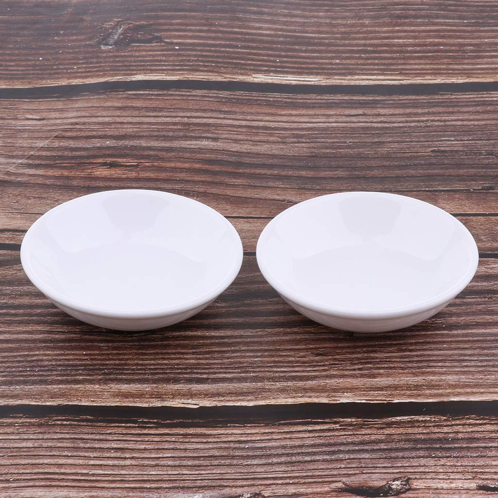 dailymall 2 Pcs 3.8 Inch Round Replacement Ceramic Dish For Electric Burner Warmer