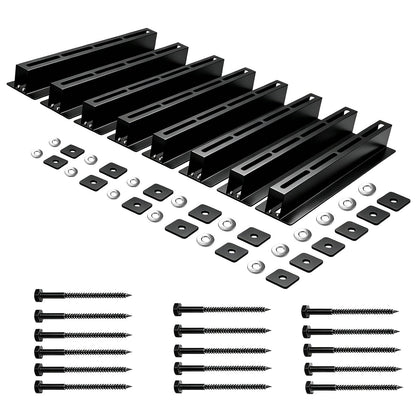 Dedomy Heavy Duty Garage Ceiling Storage Rack System, Overhead Bin Slide Track Rails for 7 Bins (8 Pack), Adjustable Tote Hanger, 176 Lbs Capacity Steel